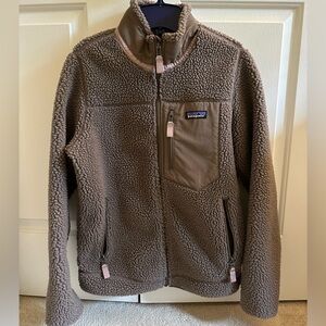 Patagonia Brown Fleece Jacket with Pink Accents